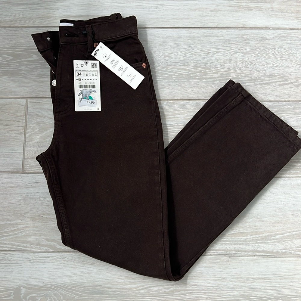 Zara brown mom jeans